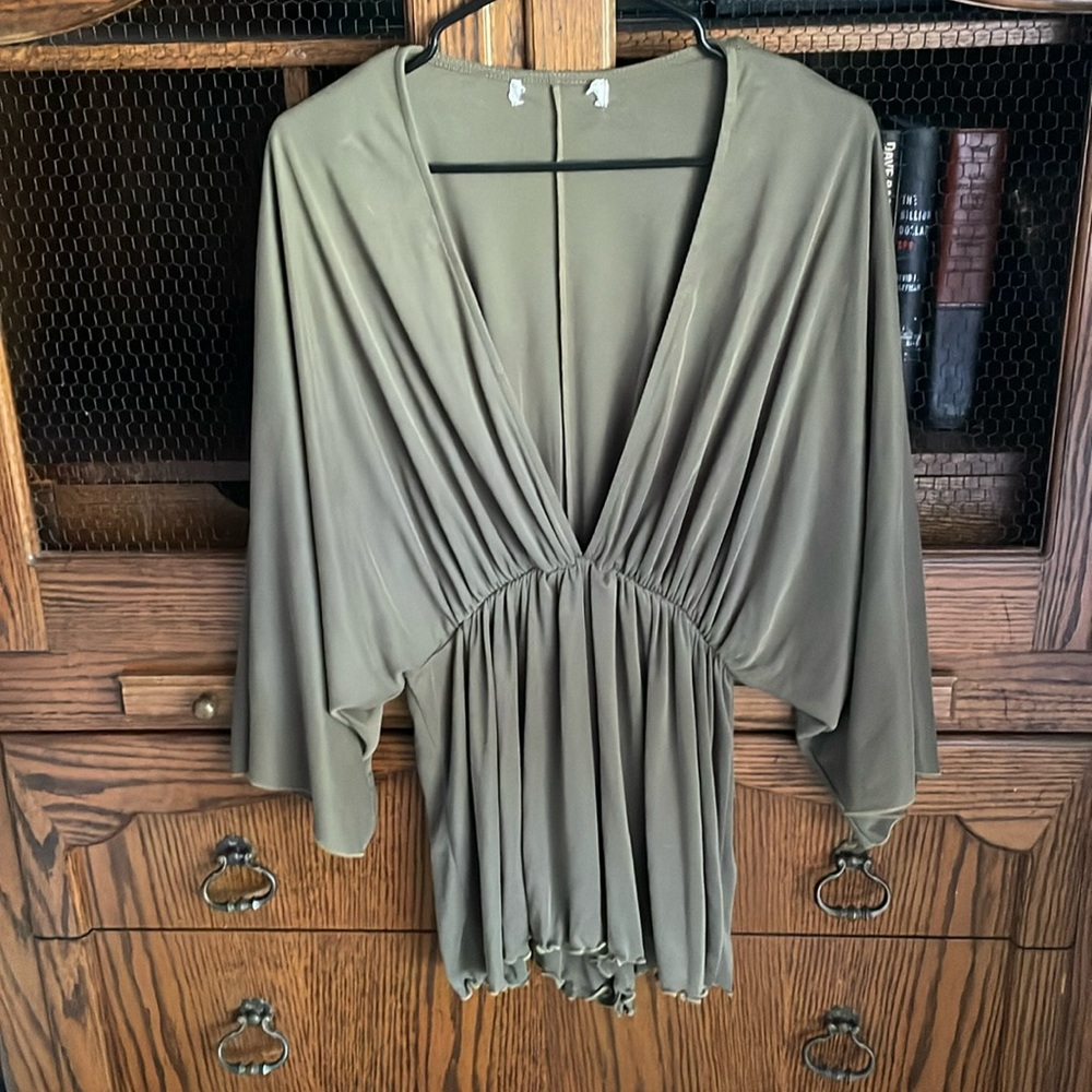 Long sleeve size medium green romper